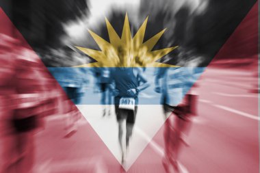 Maraton koşucusu Hareket Bulanıklığı Antigua ve Barbuda f karıştırma ile