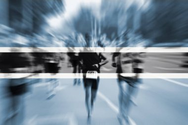 Maraton koşucusu Hareket Bulanıklığı Botsvana bayrağı karıştırma ile