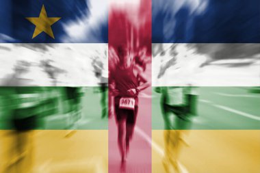 Maraton koşucusu Hareket Bulanıklığı Orta Afrika Cumhuriyeti f karıştırma ile