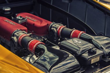 Wroclaw, Polonya - 9 Temmuz: Ferrari motoru ekranda 9 Temmuz, Raceism olay 2016 Wroclaw, Polonya