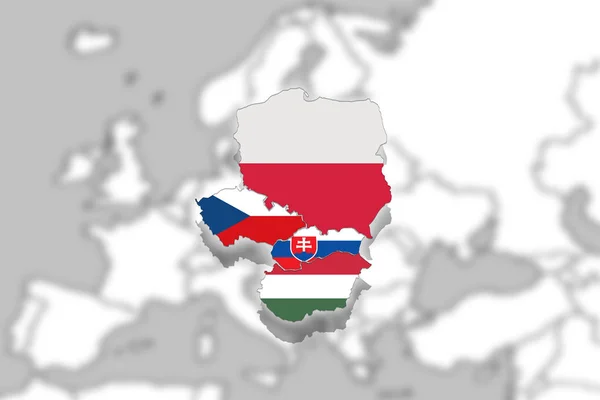  Mevsimlik Europe arka plan, Polonya, Çek Cumhuriyeti, Slovakya, Macaristan v4 Visegrad grubu