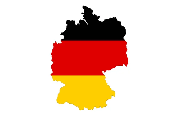 Europäisches Land Deutschland mit natiolanischer Flagge auf weißem Hintergrund. — Stockfoto