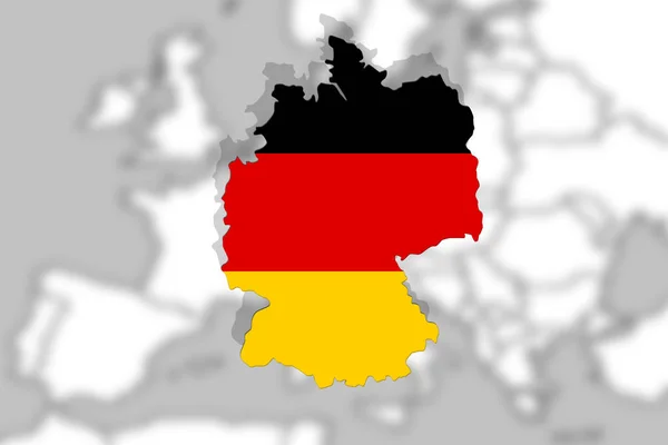 ヨーロッパの背景に natiolan フラグを持つヨーロッパの国ドイツ — ストック写真