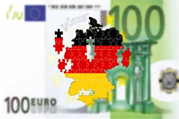 Niemcy, rozpada się na bankote 100 euro — Zdjęcie stockowe