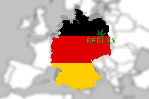 ヨーロッパの背景と Thc 葉 lagalized ベルリン、ドイツのマリファナ — ストック写真