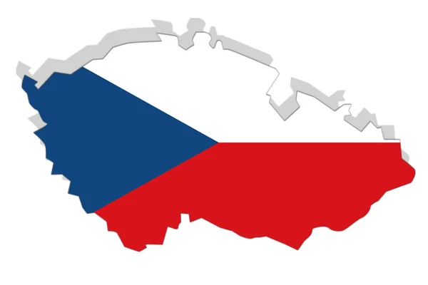 흰색 바탕에 체코 공화국 지도 — 스톡 사진
