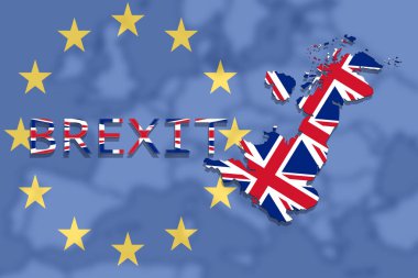 İngiltere harita Brexit ile Avrupa Birliği arka plan üzerinde