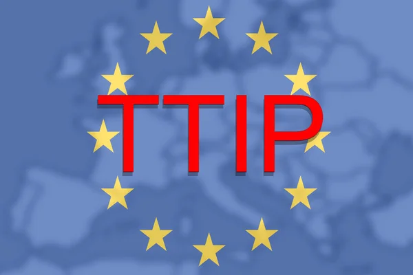 丙醇-跨大西洋贸易和投资伙伴关系对欧洲欧元联盟背景 — 图库照片