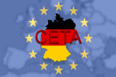 Ceta - kapsamlı ekonomik ve ticaret anlaşması Avrupa Birliği ve Almanya haritası üzerindeki