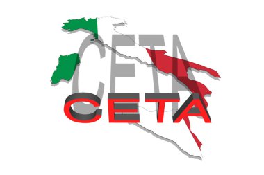 Ceta - kapsamlı ekonomik ve ticaret anlaşması İtalya haritası üzerindeki