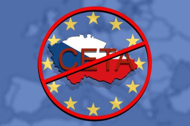 anty Ceta - kapsamlı ekonomik ve ticaret anlaşması Euro arka plan, Çek Cumhuriyeti harita üzerinde