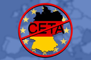 anty Ceta - kapsamlı ekonomik ve ticaret anlaşması Euro arka plan, Almanya haritası üzerindeki