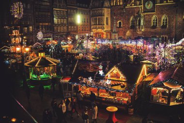 Wroclaw, Polonya, 22 Kasım 2016, Noel pazarı Wroclaw Polonya, 22 Kasım 2016