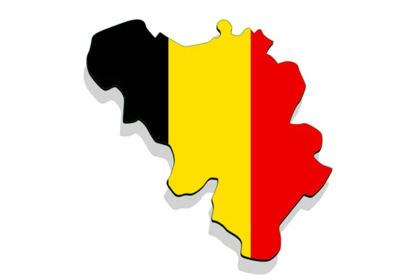 Nahaufnahme auf belgischer Landkarte auf weißem Hintergrund — Stockfoto