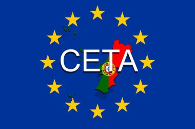  Ceta - kapsamlı ekonomik ve ticaret anlaşması Avrupa Birliği arka plan, Portekiz harita üzerinde