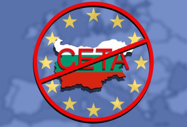 anty Ceta - kapsamlı ekonomik ve ticaret anlaşması Euro Uion arka plan, Bulgaristan harita üzerinde