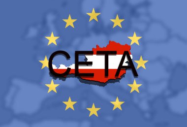  Ceta - kapsamlı ekonomik ve ticaret anlaşması Avrupa Birliği arka plan, Avusturya harita üzerinde