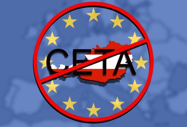anty Ceta - kapsamlı ekonomik ve ticaret anlaşması Avrupa Birliği arka plan, Avusturya harita üzerinde