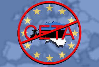 anty Ceta - kapsamlı ekonomik ve ticaret anlaşması Avrupa Birliği arka planda, Estonya Haritası