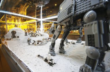 Wroclaw, Polonya - 25 Ocak 2014: Star Wars Lego blokları tarafından yapılan Hoth Muharebesi.