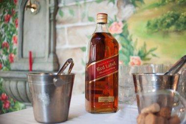 Wroclaw, Polonya 04 Haziran 2016, Johnnie Walker harmanlanmış Scotch viski