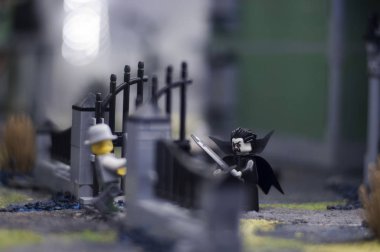 Wroclaw, Polonya - 25 Ocak 2014: Lego blokları tarafından yapılan Dracula.