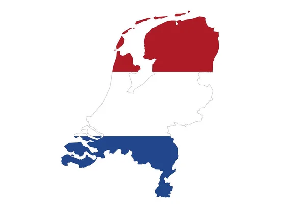 紧靠荷兰，白色背景上的地图，没有一丝阴影 — 图库照片