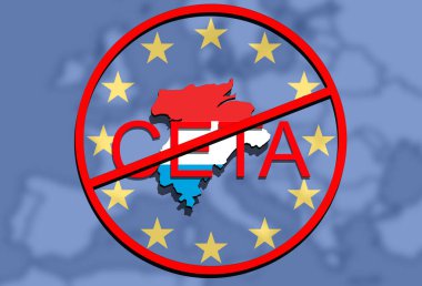anty Ceta - kapsamlı ekonomik ve ticaret anlaşması, Lüksemburg harita Europe arka plan üzerinde