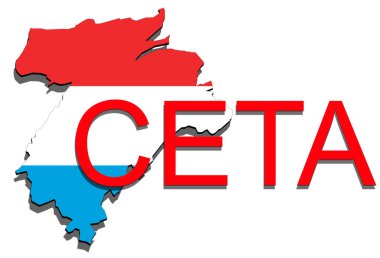  Ceta - kapsamlı ekonomik ve ticaret anlaşması, Lüksemburg harita beyaz arka plan üzerinde