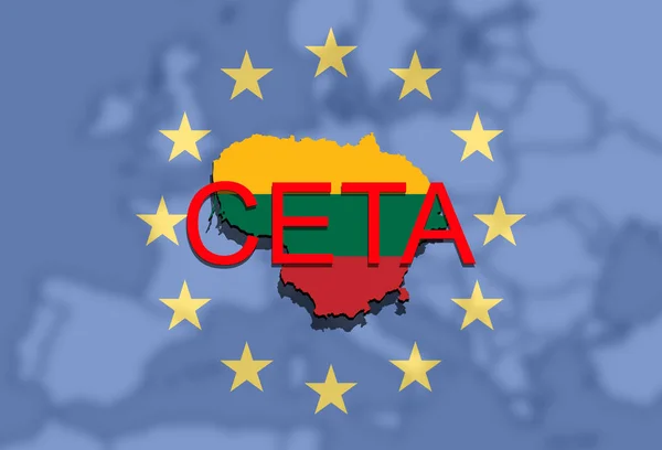 CETA - omfattande ekonomisk och handelsavtal på euron bakgr — Stockfoto