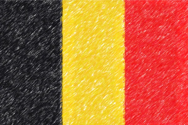 Flag of Belgium background o texture, color pencil effect. — Stock Photo, Image