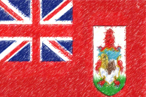 Bandeira das Bermudas fundo o textura, efeito lápis de cor . — Fotografia de Stock