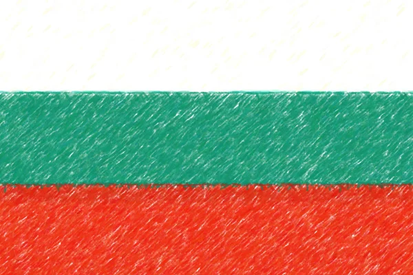 Bulgária háttér o textúra, színes ceruza hatás zászlaja. — Stock Fotó
