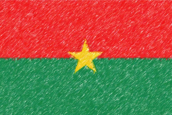 Bandera de Burkina Faso fondo o textura, efecto lápiz de color . — Foto de Stock