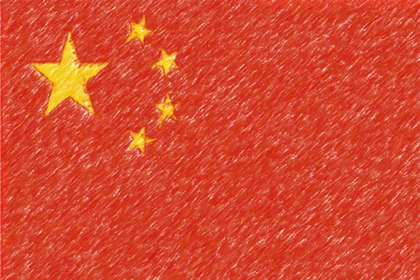 Bandeira da China fundo o textura, efeito lápis de cor . — Fotografia de Stock