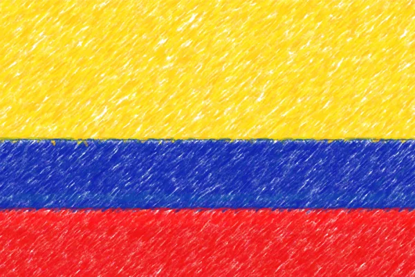 Bandeira da Colômbia fundo o textura, efeito lápis de cor . — Fotografia de Stock