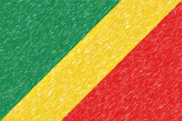 Kongói háttér o textúra, színes ceruza hatás zászlaja. — Stock Fotó
