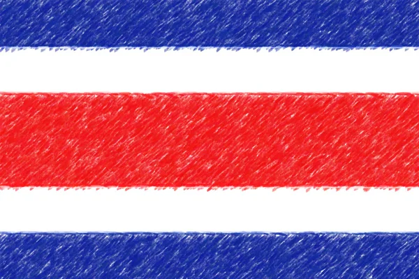 Flag of Costa Rica background o texture, color pencil effect. — Stock Photo, Image