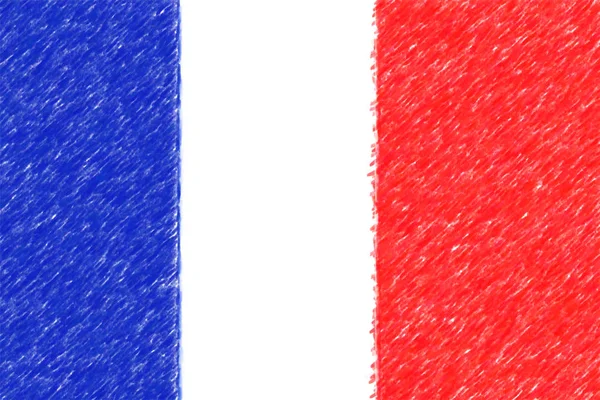 Flag of France background o texture, color pencil effect. — Stock Photo, Image