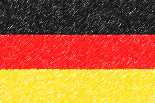Drapeau de l'Allemagne fond o texture, effet crayon de couleur . — Photo