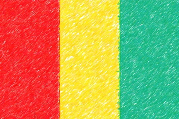 Guineai háttér o textúra, színes ceruza hatás zászlaja. — Stock Fotó