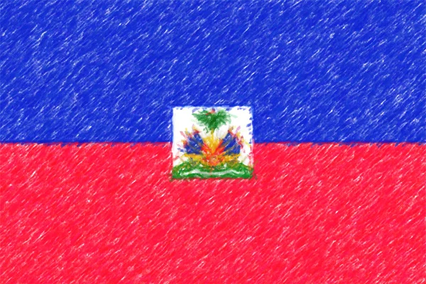 Bandeira do Haiti fundo o textura, efeito lápis de cor . — Fotografia de Stock