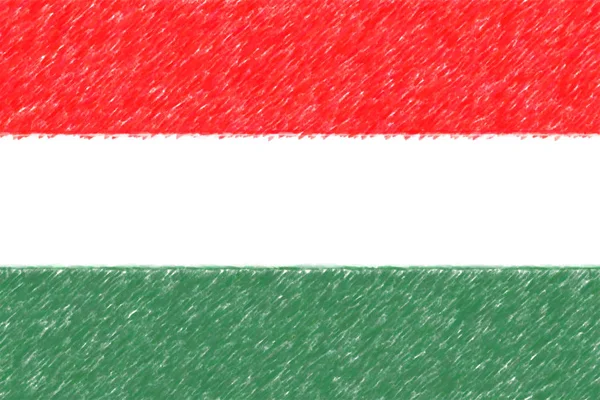 Flag of Hungary background o texture, color pencil effect. — Stock Photo, Image