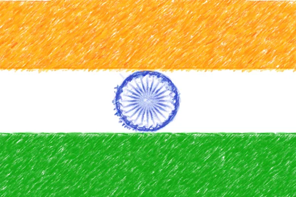 Flag of India background o texture, color pencil effect. — Stock Photo, Image