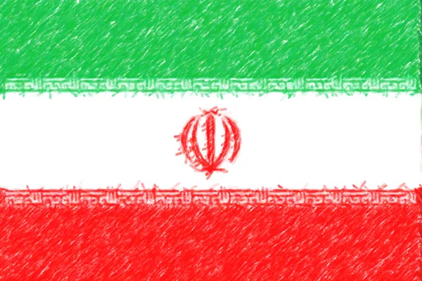 Flag of Iran background o texture, color pencil effect. — Stock Photo, Image