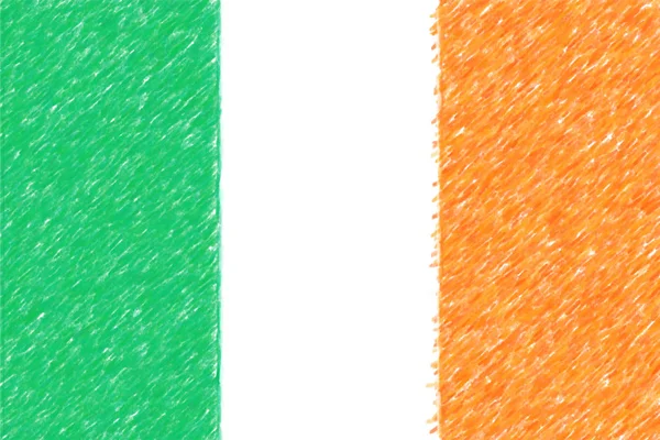 Írország háttér o textúra, színes ceruza hatás zászlaja. — Stock Fotó