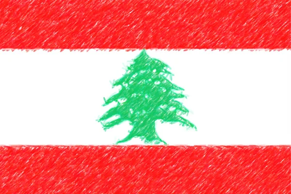 Bandeira do Líbano fundo o textura, efeito lápis de cor . — Fotografia de Stock
