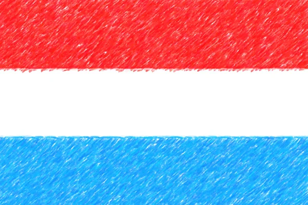 Flag of Luxembourg background o texture, color pencil effect. — Stock Photo, Image