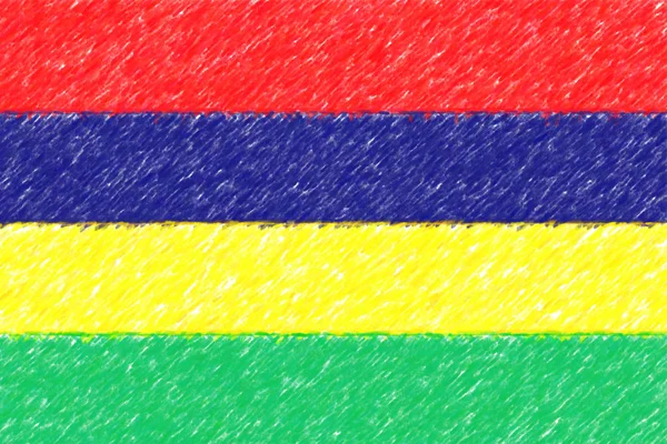 Mauritiusi háttér o textúra, színes ceruza hatás zászlaja. — Stock Fotó