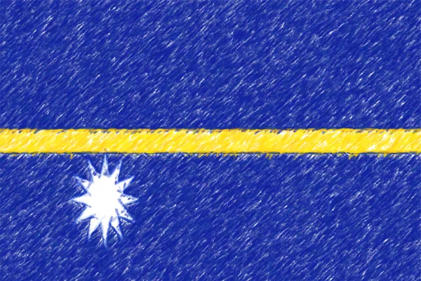 Bandera de Nauru fondo o textura, efecto lápiz de color . —  Fotos de Stock